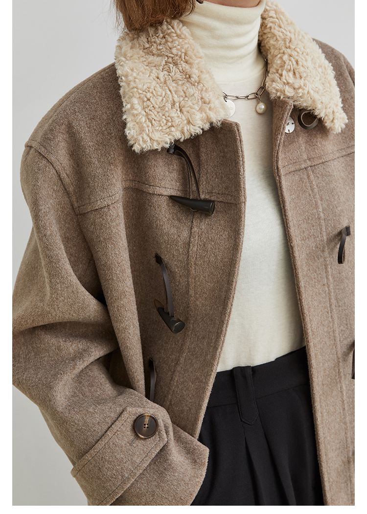 Faux Fur Collar Long Duffle Coat – Vivian Seven