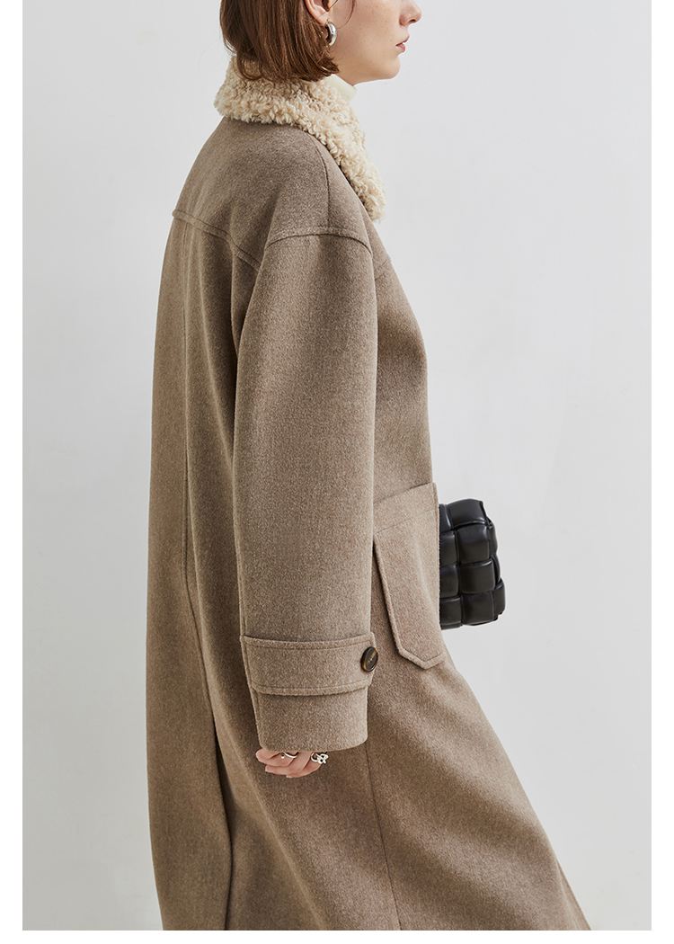 Faux Fur Collar Long Duffle Coat – Vivian Seven