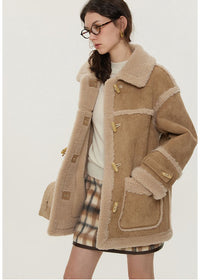 Faux Suede Fur Fleece Coat