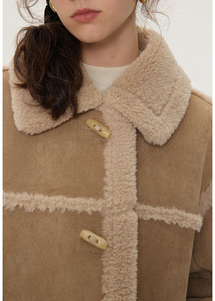 Faux Suede Fur Fleece Coat