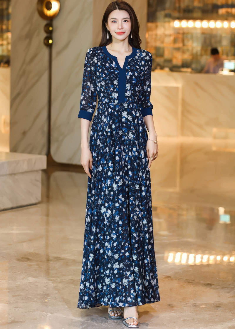 navy blue floral maxi dress Lorelei Navy Multi Floral Maxi Dress