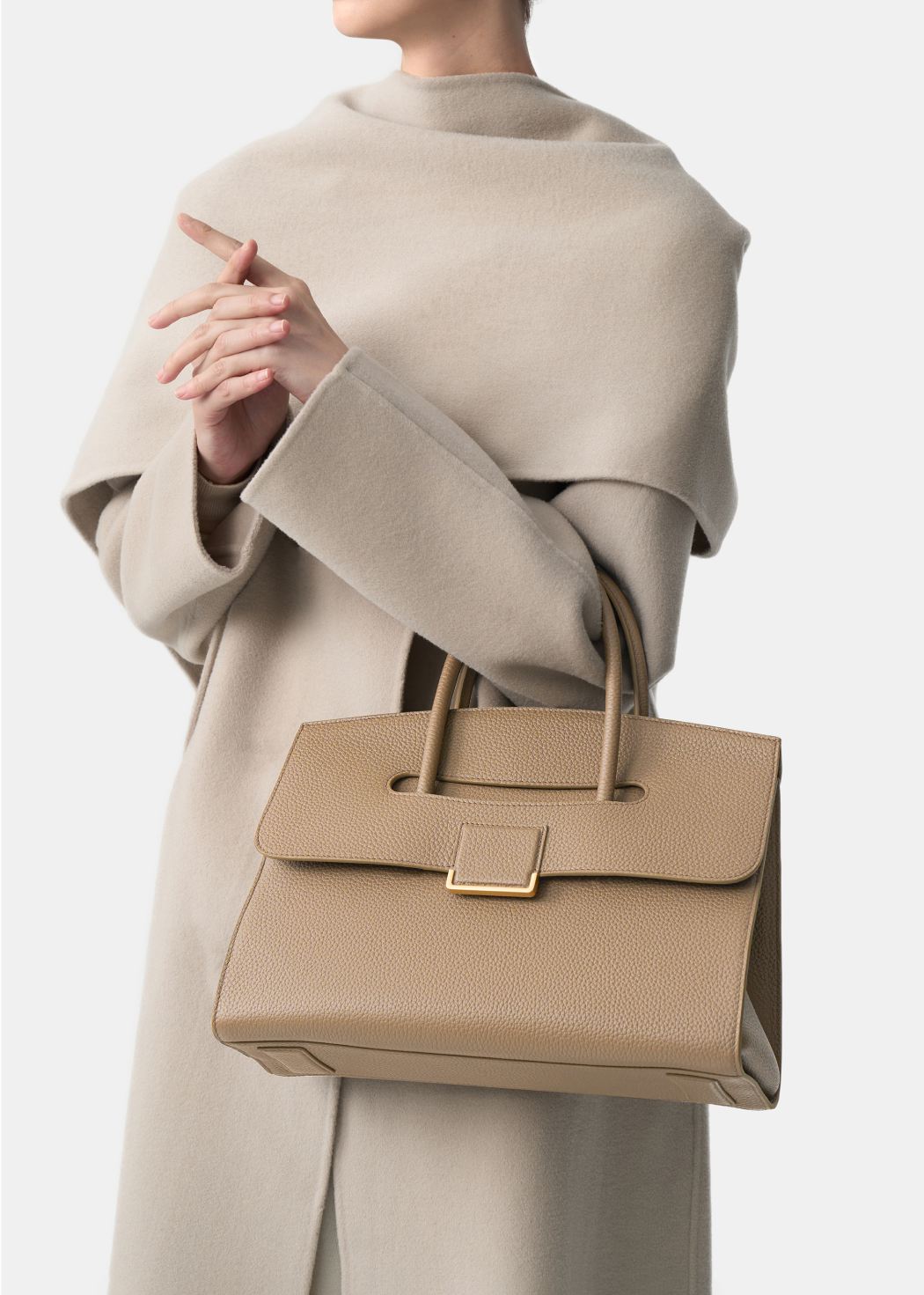 Flap Buckle Genuine Leather Tote Bag – Vivian Seven