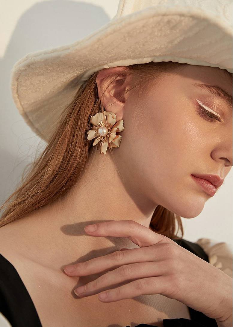 flower statement earrings