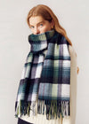 Women's winter Green Tartan Plaid Wool Scarf