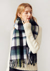 Women's winter Green Tartan Plaid Wool Scarf