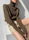 brown high neck sweater