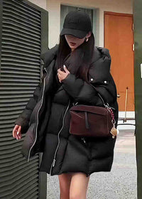 Women's winter Hooded Quilited Cotton Blend Puffy Coat