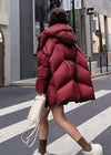 Women's winter Hooded Quilited Cotton Blend Puffy Coat