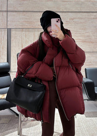 Women's winter Hooded Quilited Cotton Blend Puffy Coat