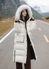 Women's Winter Detachable Fur Collar Hooded Long Puffer Parka