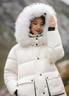 Women's Winter Detachable Fur Collar Hooded Long Puffer Parka