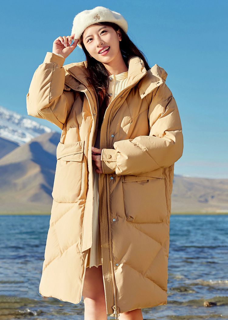 Removable Hood Knee-Length Down Puffer Coat – Vivian Seven