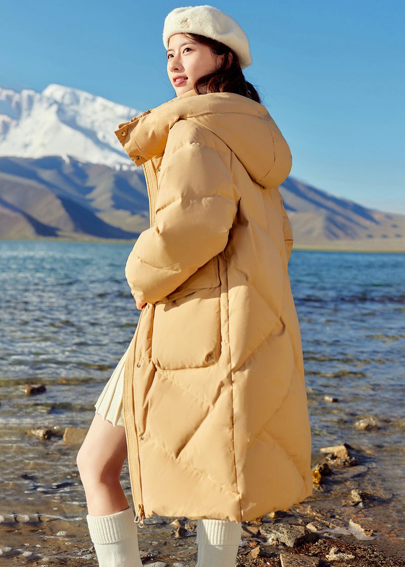 Removable Hood Knee-Length Down Puffer Coat – Vivian Seven