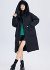 black hooded down coat women