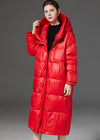 Women's Winter Hooded Quilted Down Puffer Long Overcoat