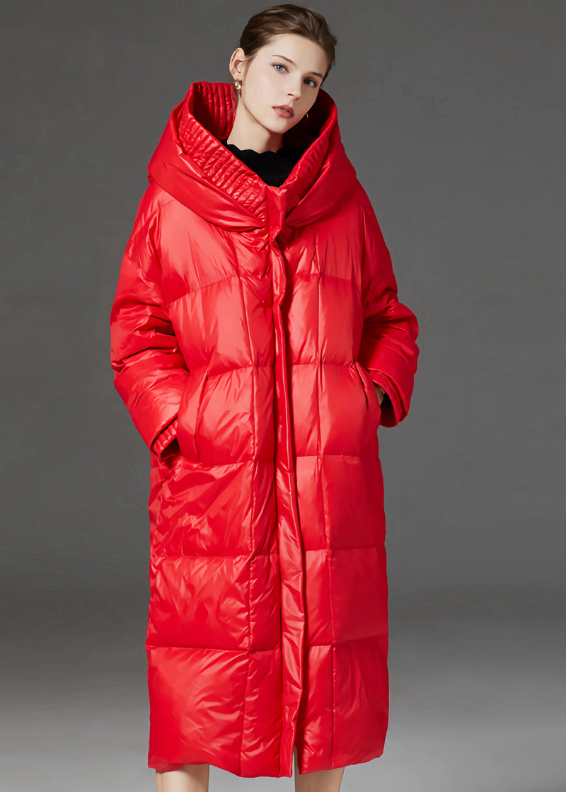 Women's Winter Hooded Quilted Down Puffer Long Overcoat