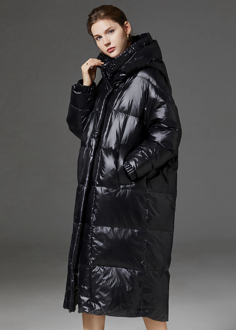 Women's Winter Hooded Quilted Down Puffer Long Overcoat