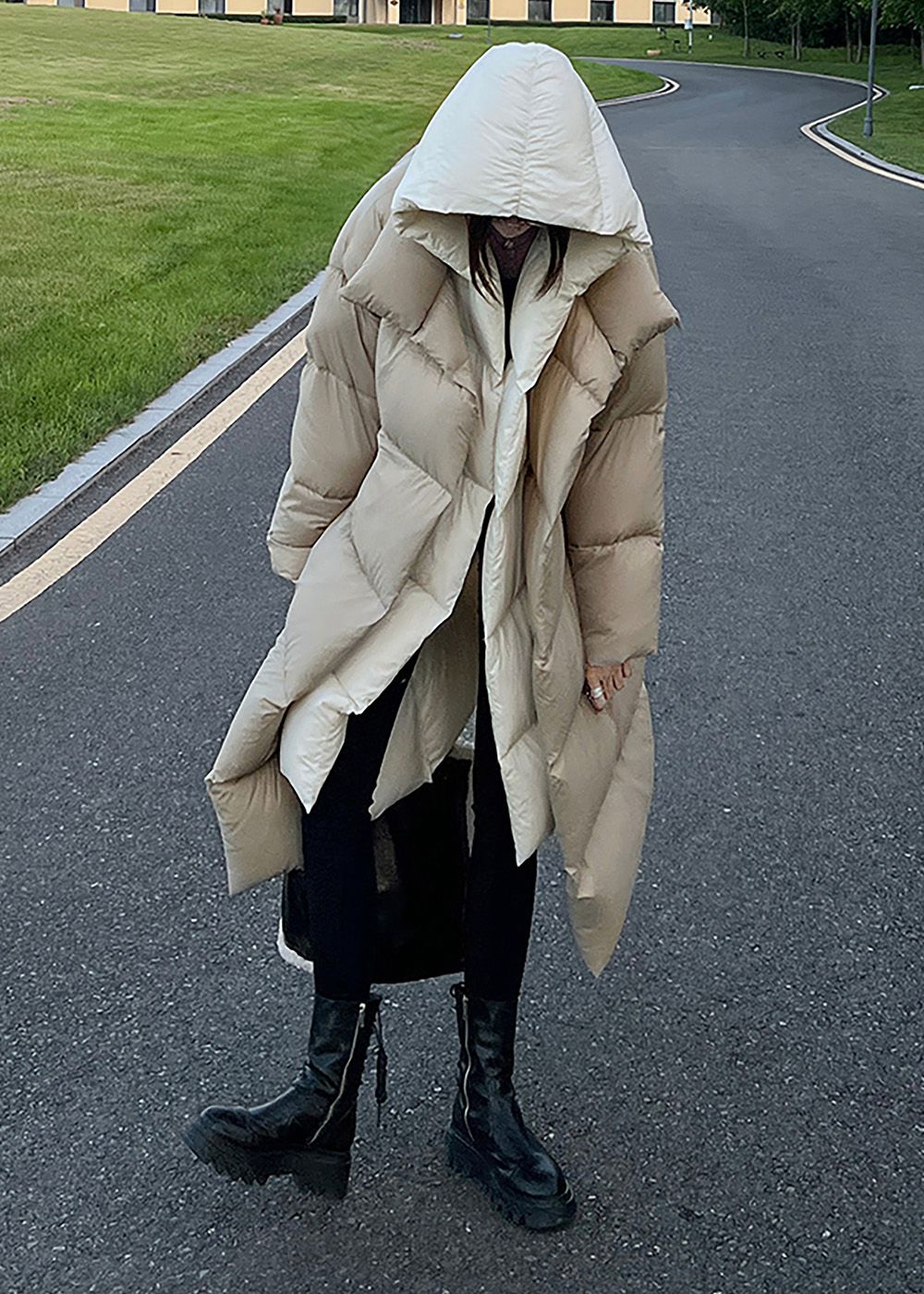 Oversize Hooded Long Down Puffer Coat – Vivian Seven