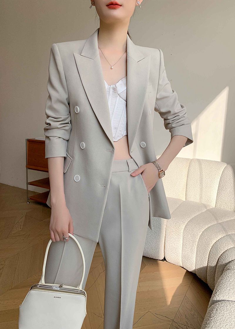 Handmade | Double Breasted Blazer Pants Suit Two-Piece Set Vivian Seven Handmade | Double Breasted Blazer Pants Suit Two-Piece Set Vivian Seven