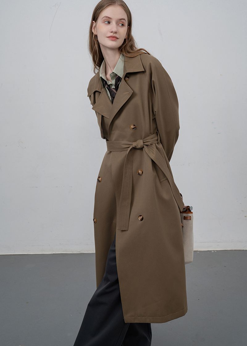 Storm Flap Double Breasted Long Trench Coat