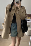 Women's Khaki Single Breasted Trench Belted Coat