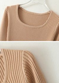 Scoop neck Long Sleeve Knit Dress