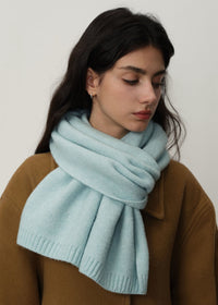 Women's Winter Cotton Blend Rib Knit Scarf