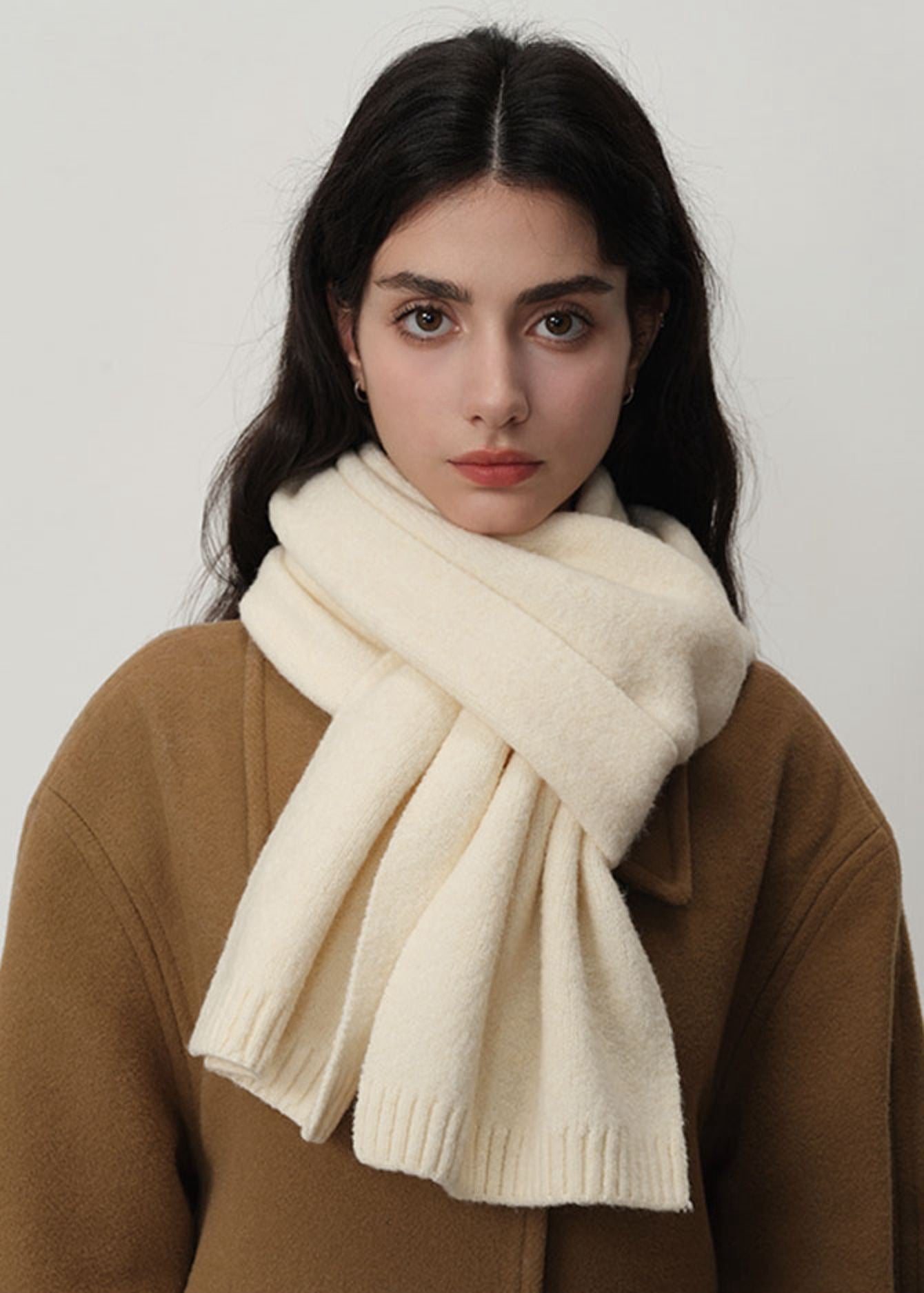 Cotton Blend Rib Knit Scarf – Vivian Seven