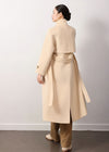 Vivian Seven Women's Maggie Stand Collar Double Face Wool Coat Ivory White