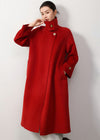 Vivian Seven Women's Maggie Stand Collar Double Face Wool Coat Red