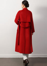 Vivian Seven Women's Maggie Stand Collar Double Face Wool Coat Red