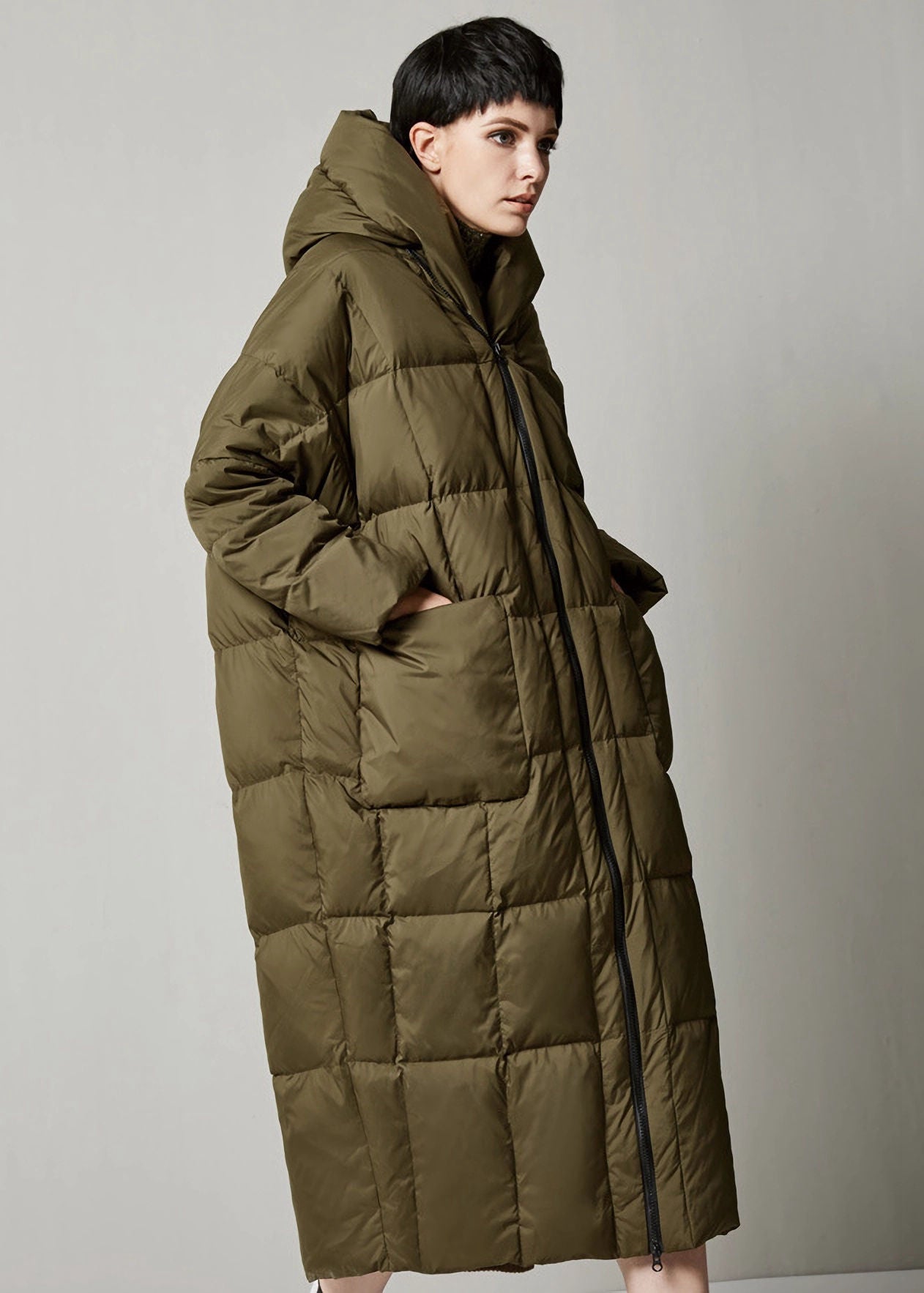 Oversized Hooded Long Down Puffer Coat – Vivian Seven