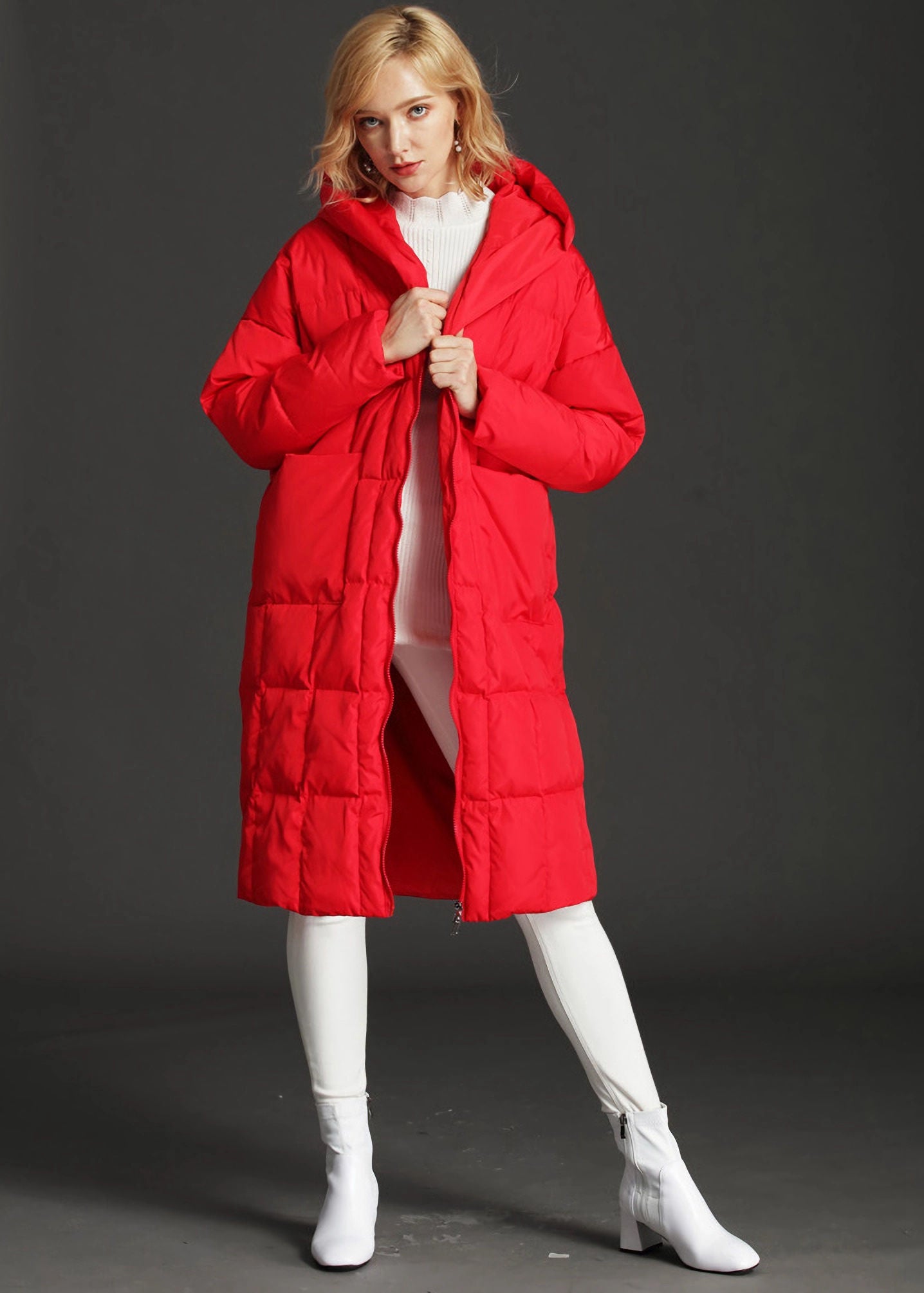 Oversized Hooded Long Down Puffer Coat – Vivian Seven