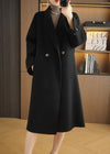 Vivian Seven Women Relaxed Fit Belted Double Face Wool Coat Black