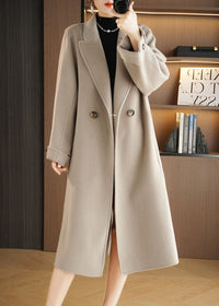 Vivian Seven Women Relaxed Fit Belted Double Face Wool Coat Gray