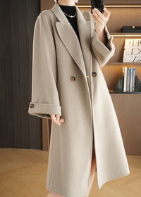 Vivian Seven Women Relaxed Fit Belted Double Face Wool Coat Gray