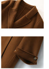 Vivian Seven Women Relaxed Fit Belted Double Face Wool Coat Brown 