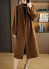 Vivian Seven Women Relaxed Fit Belted Double Face Wool Coat Brown 