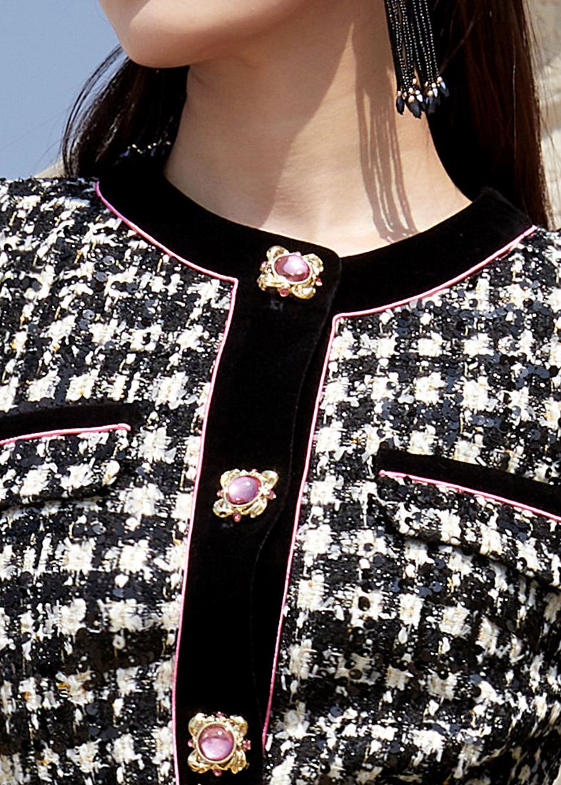 Sequin Black Plaid Tweed Jacket – Vivian Seven