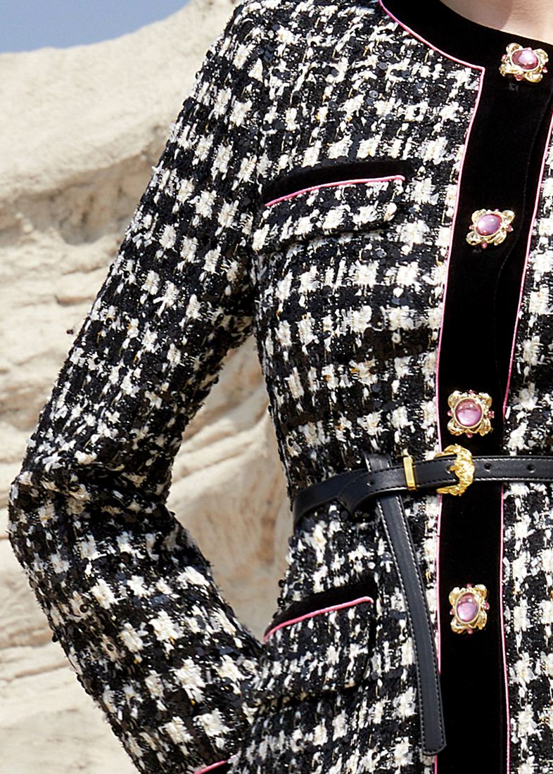 Sequin Black Plaid Tweed Jacket – Vivian Seven