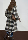 Women's Gray Plaid Single Breasted Wool Blend Coat