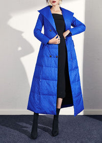 Women's Winter Double Breasted Belted Long Down Coat