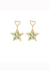 Beaded Heart Star Drop Earrings