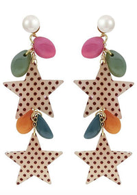 Acrylic Star Drop Statement Earrings