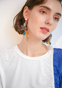 Acrylic Star Drop Statement Earrings