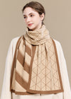 Women's Winter Colorblock Stripe Wool Long Scarf