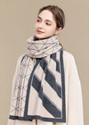 Women's Winter Colorblock Stripe Wool Long Scarf