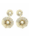 Sunburst Imitation Pearl Statement Earrings