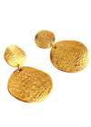 Textured Crinkle Disc Drop Earrings