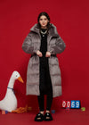 Women's Winter Khaki Hooded Goose Down Puffer Long Coat